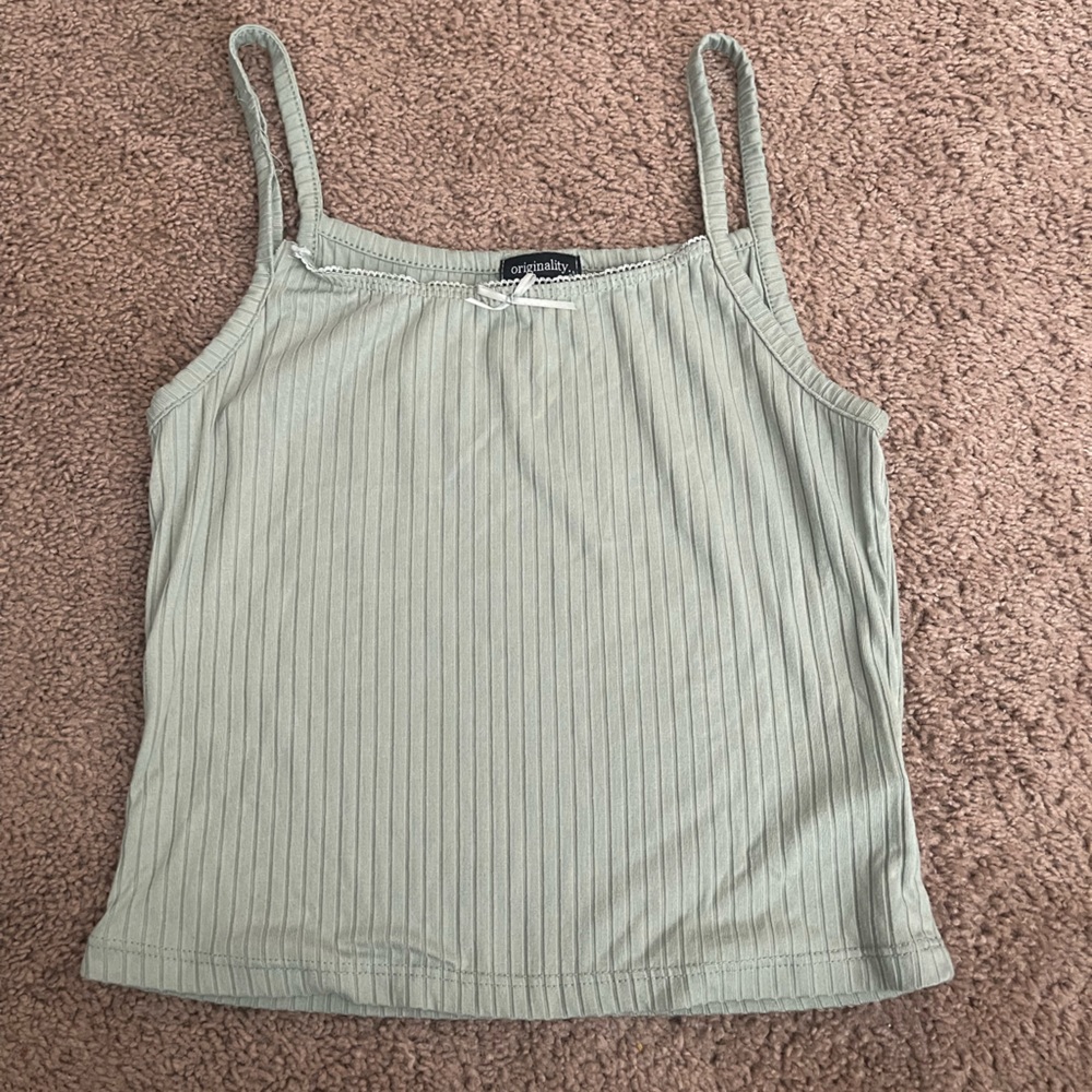 green tank top